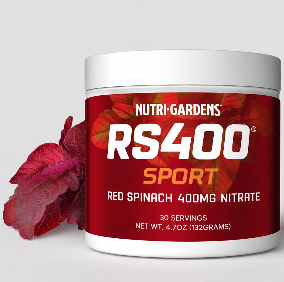 Nutrigardens Extrait de Poudre d'Épinard Rouge RS400 400mg - vue de face