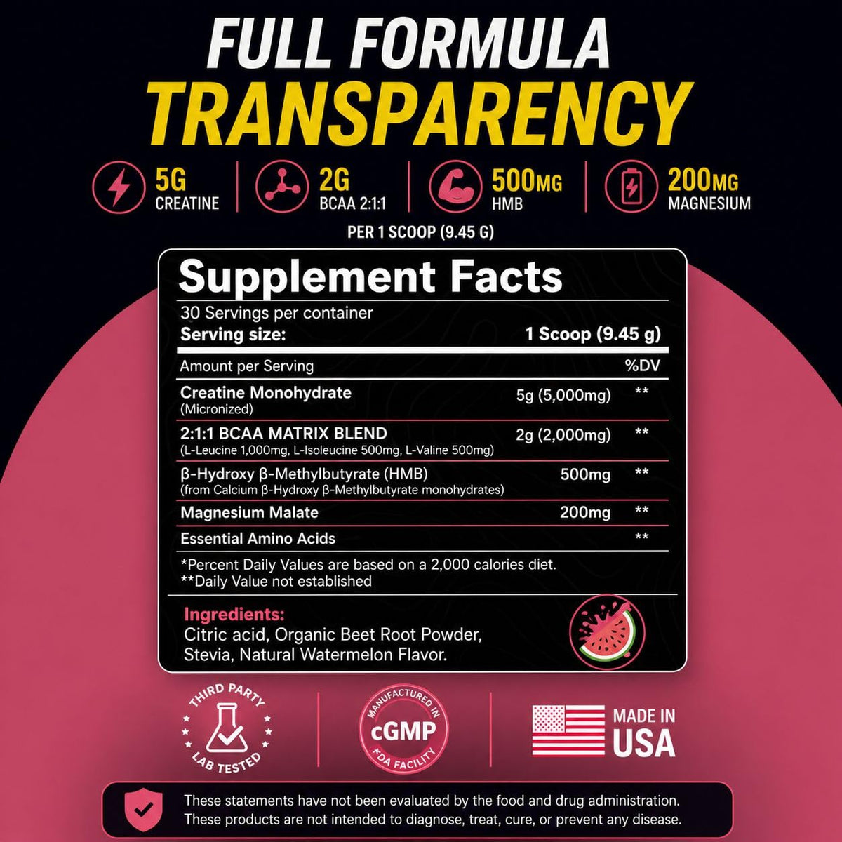 Nutrigenius + Créatine Monohydrate 5g avec BCAA 340g en poudre