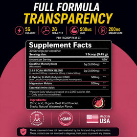 Nutrigenius + Créatine Monohydrate 5g avec BCAA 340g en poudre