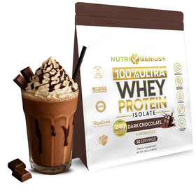Nutrigenius + Protéine Isolée de Lactosérum 1152g Chocolat vue avant