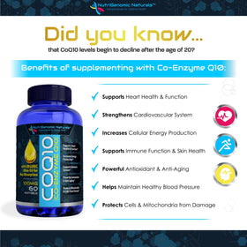 NutriGenomic Naturals CoQ10 en mode lifestyle sur un bureau