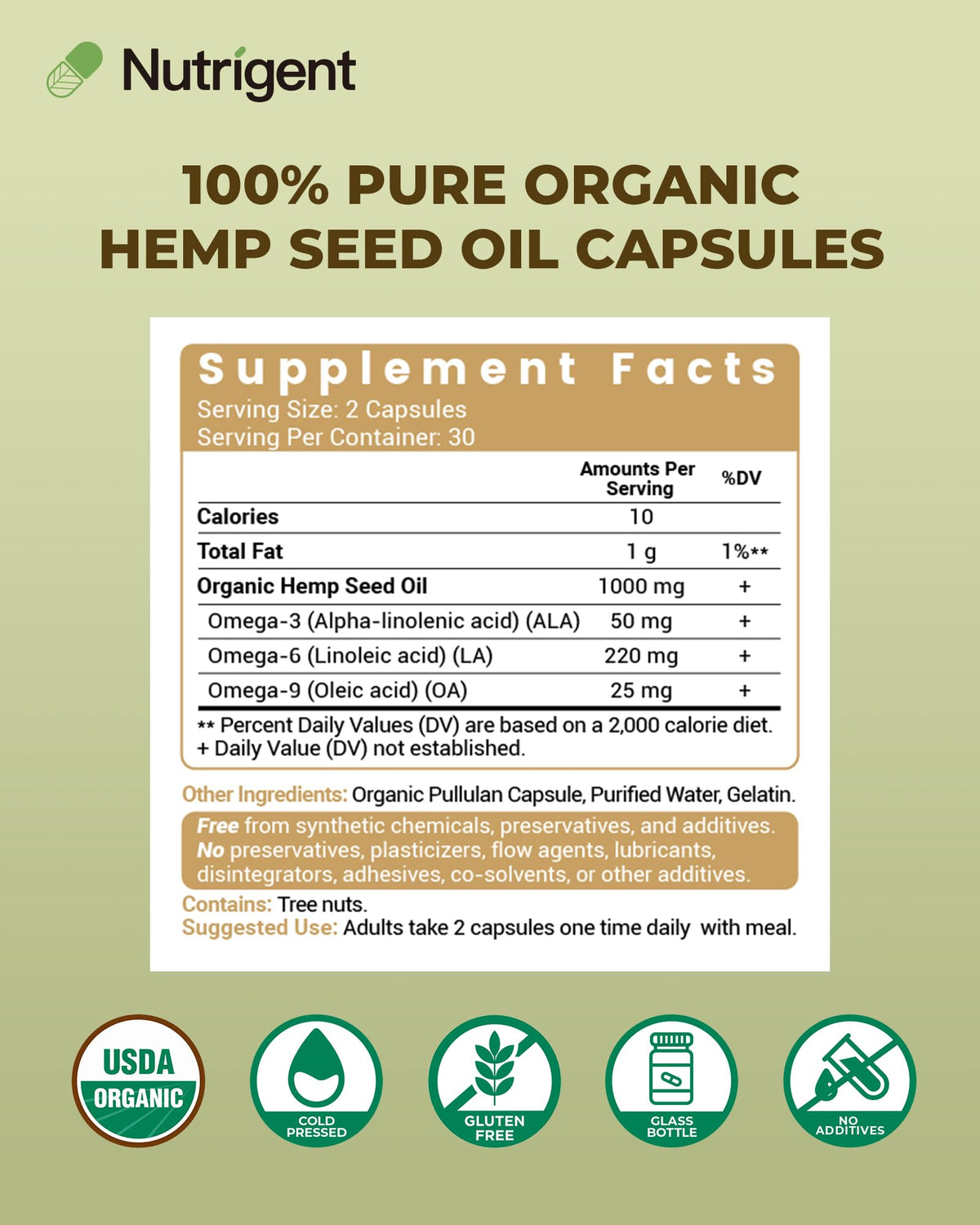 Nutrigent Huile de Graines de Chanvre Bio 1000mg Capsules Liquides ouvertes montrant le contenu