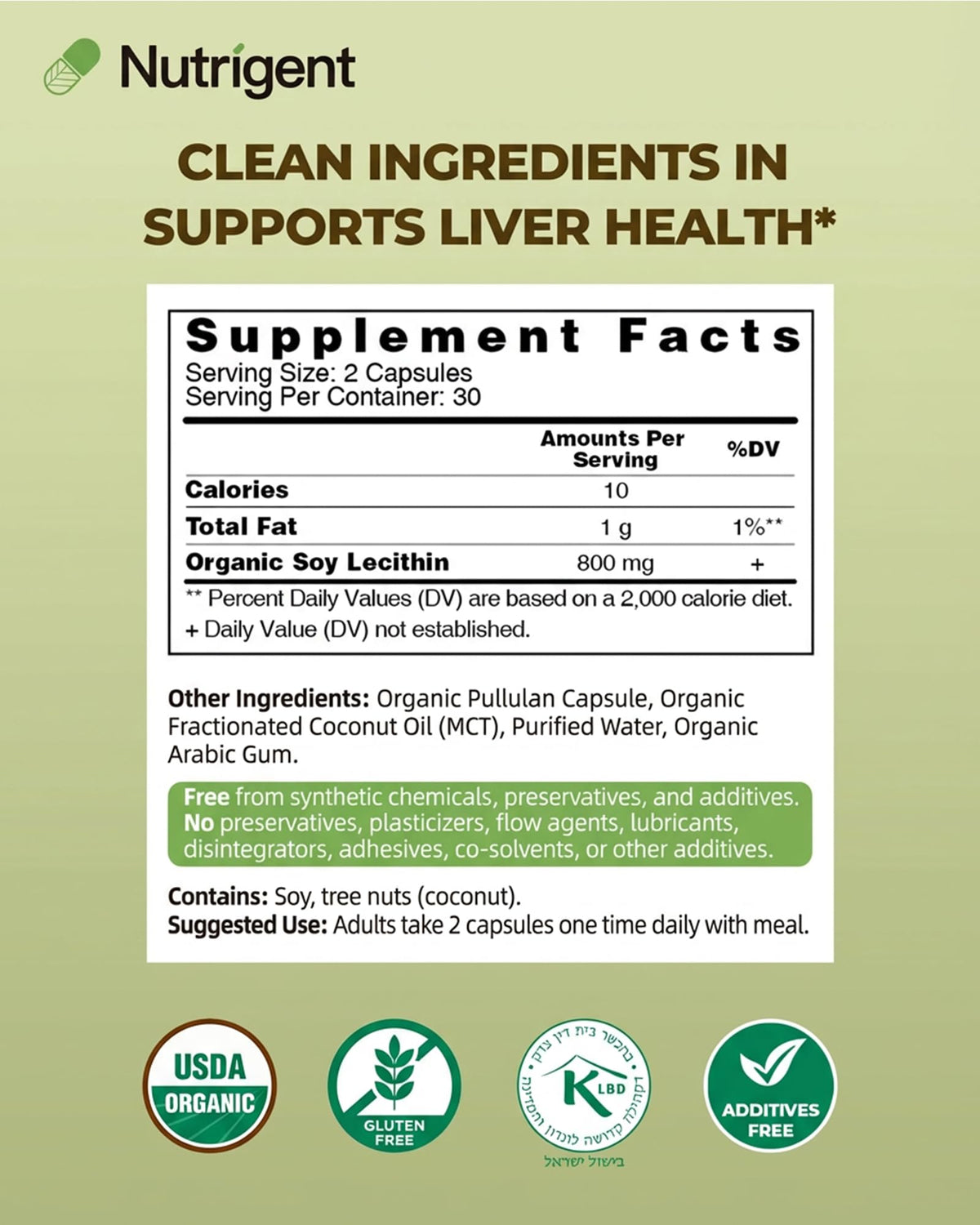 Nutrigent lécithine de soja dans une main
