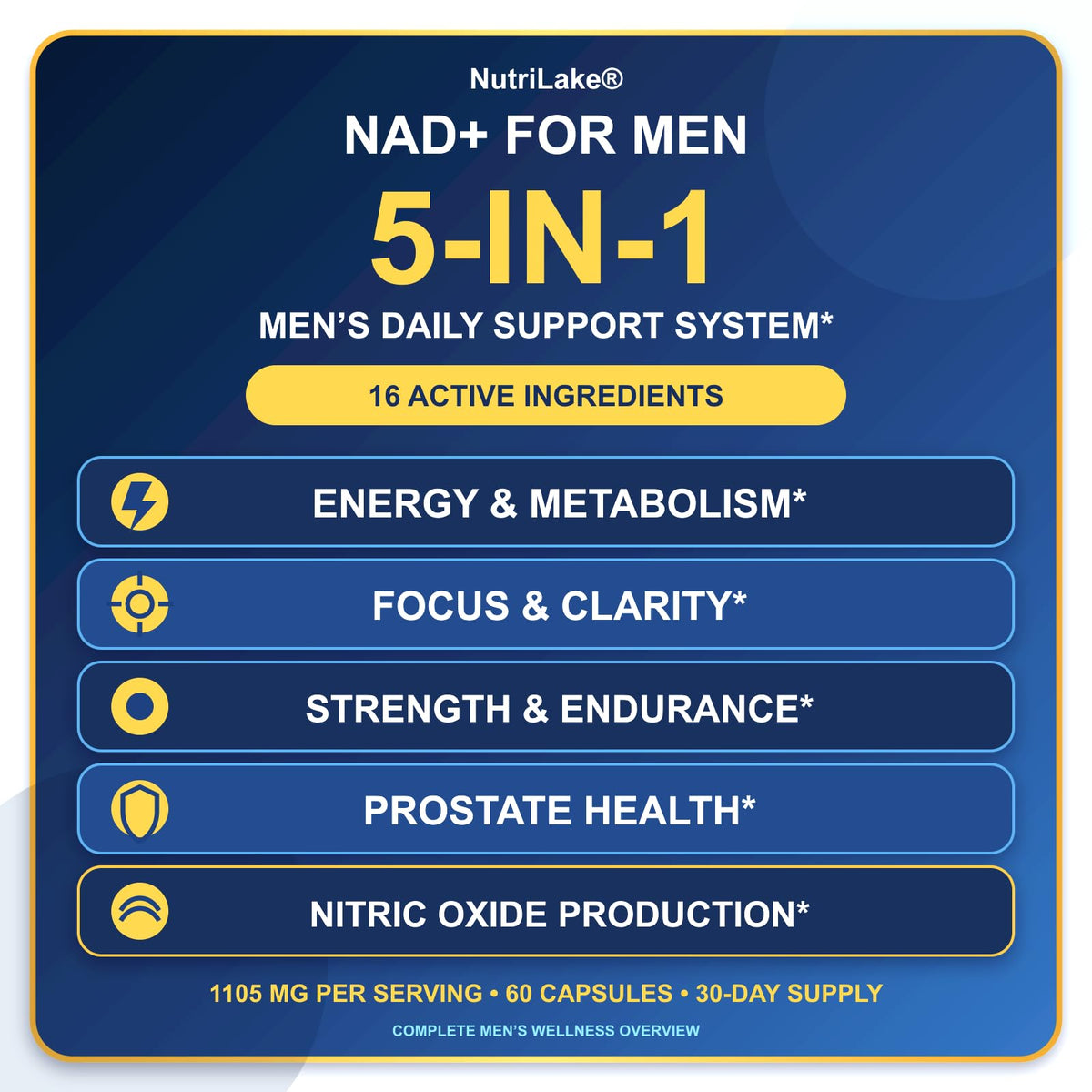 NUTRILAKE Complément NAD+ 60 Capsules emballage