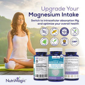 NutriMagic 520mg Magnésium étiquette avec informations nutritionnelles