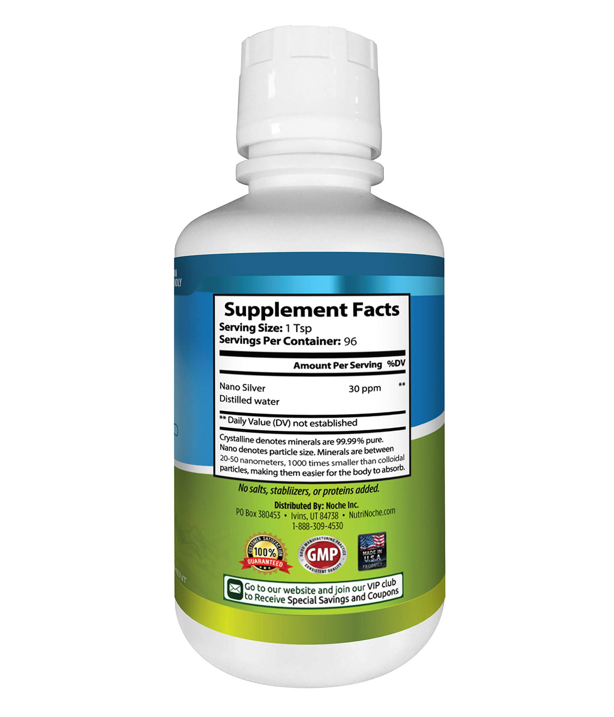 NutriNoche Argent Colloïdal 558g sur un fond blanc
