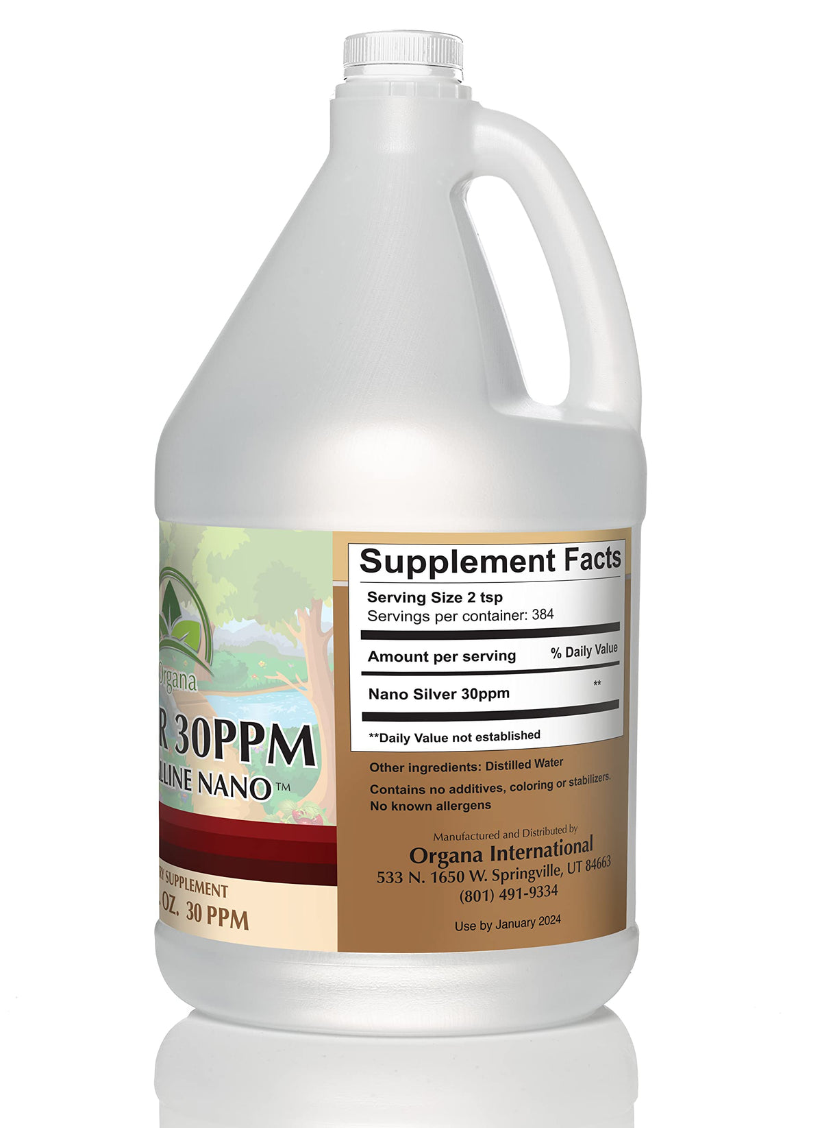 NutriNoche Argent Colloïdal Nano Cristallin 1 Gallon vue de côté