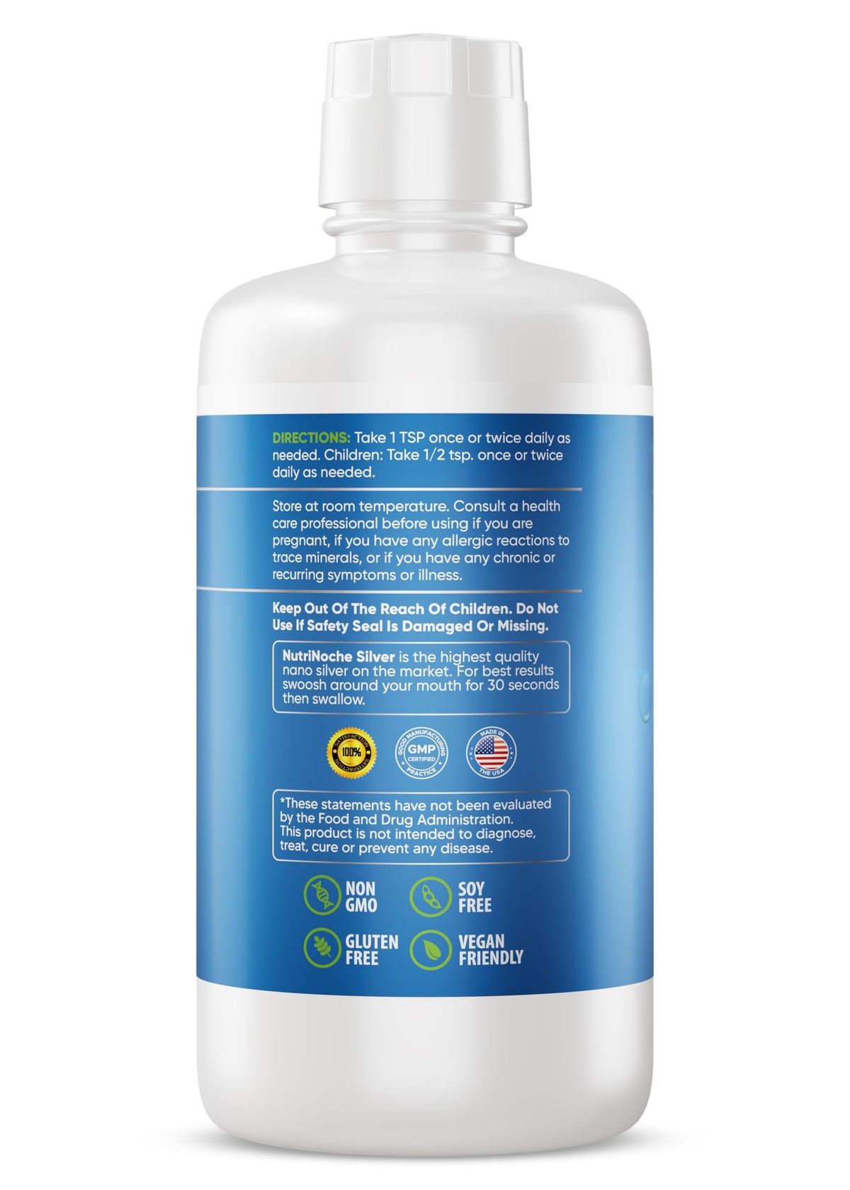 NutriNoche Colloidal Silver en gros plan sur le liquide