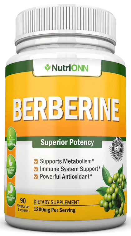 NutriONN Berberine 1200mg 90 capsules végétales vue de face