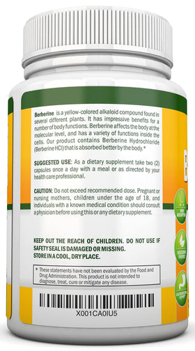 NutriONN Berberine 1200mg avec une main tenant une capsule