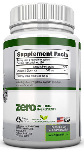 NutriONN Calcium D-Glucarate 120 capsules végétales emballage