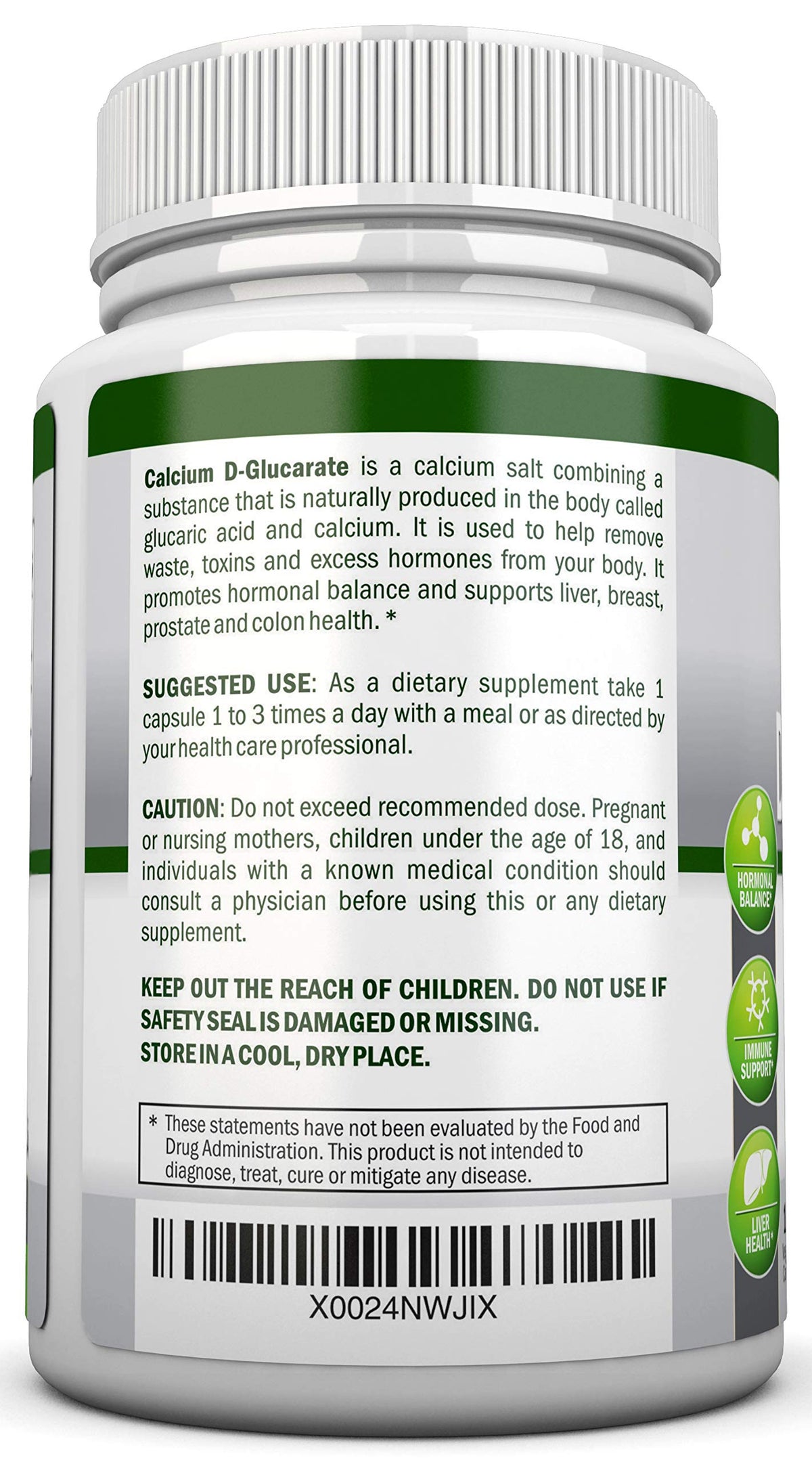 NutriONN Calcium D-Glucarate 500mg capsules végétales ouvertes