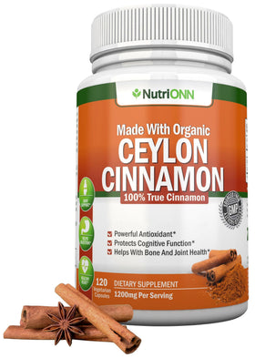 NutriONN Cannelle de Ceylan Bio 1200 mg gélules végétales vue avant