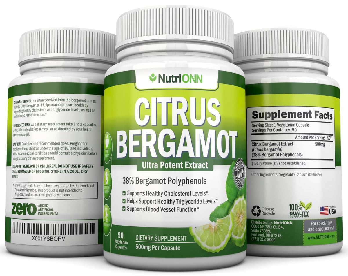 NutriONN Citrus Bergamot avec fruits de bergamote en arrière-plan