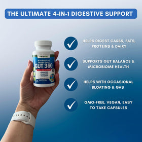 NutriONN Complément Alimentaire 4-en-1 Probiotiques Prébiotiques Enzymes capsules