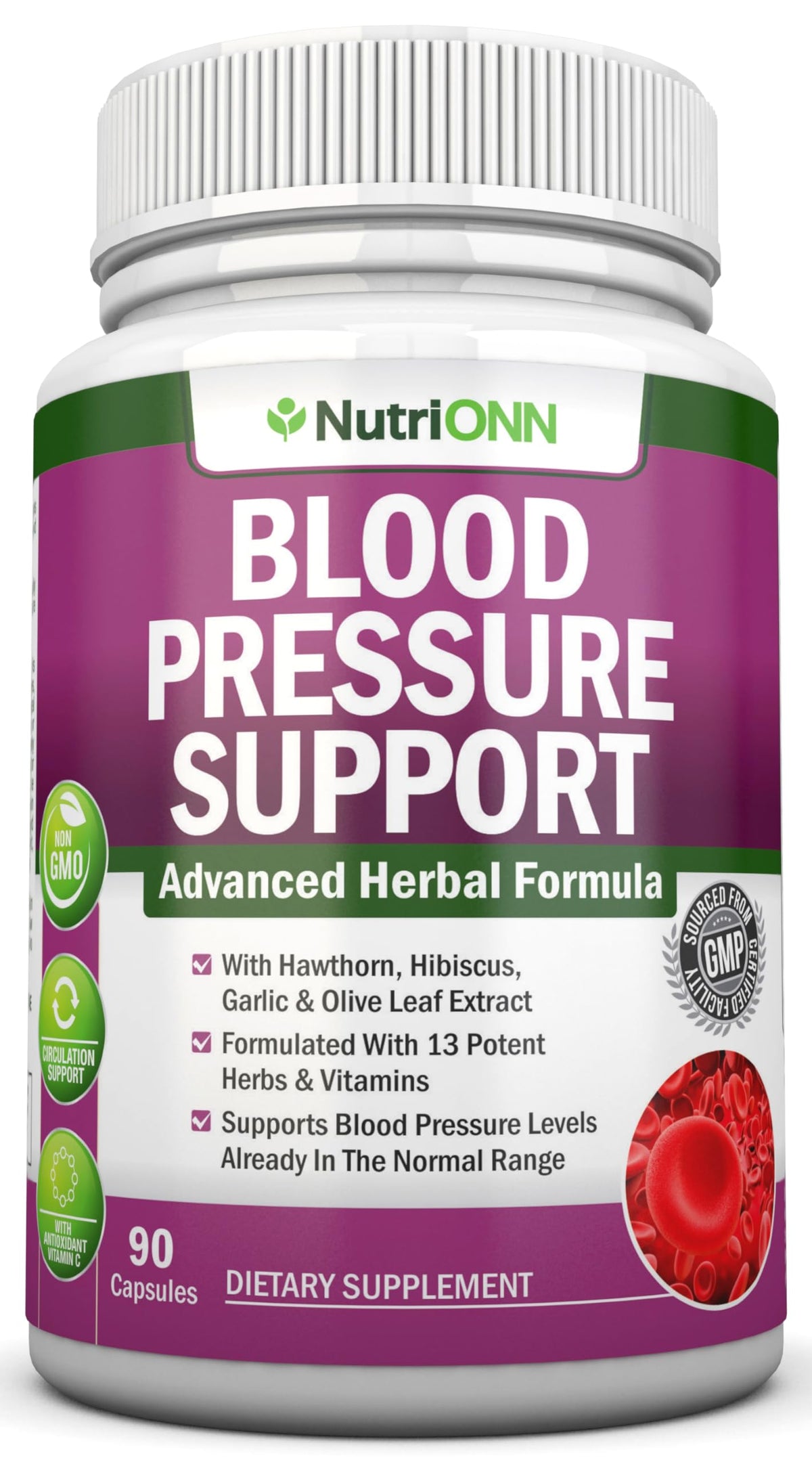 NutriONN Complément Alimentaire Soutien Tension Artérielle 90 capsules vue de face