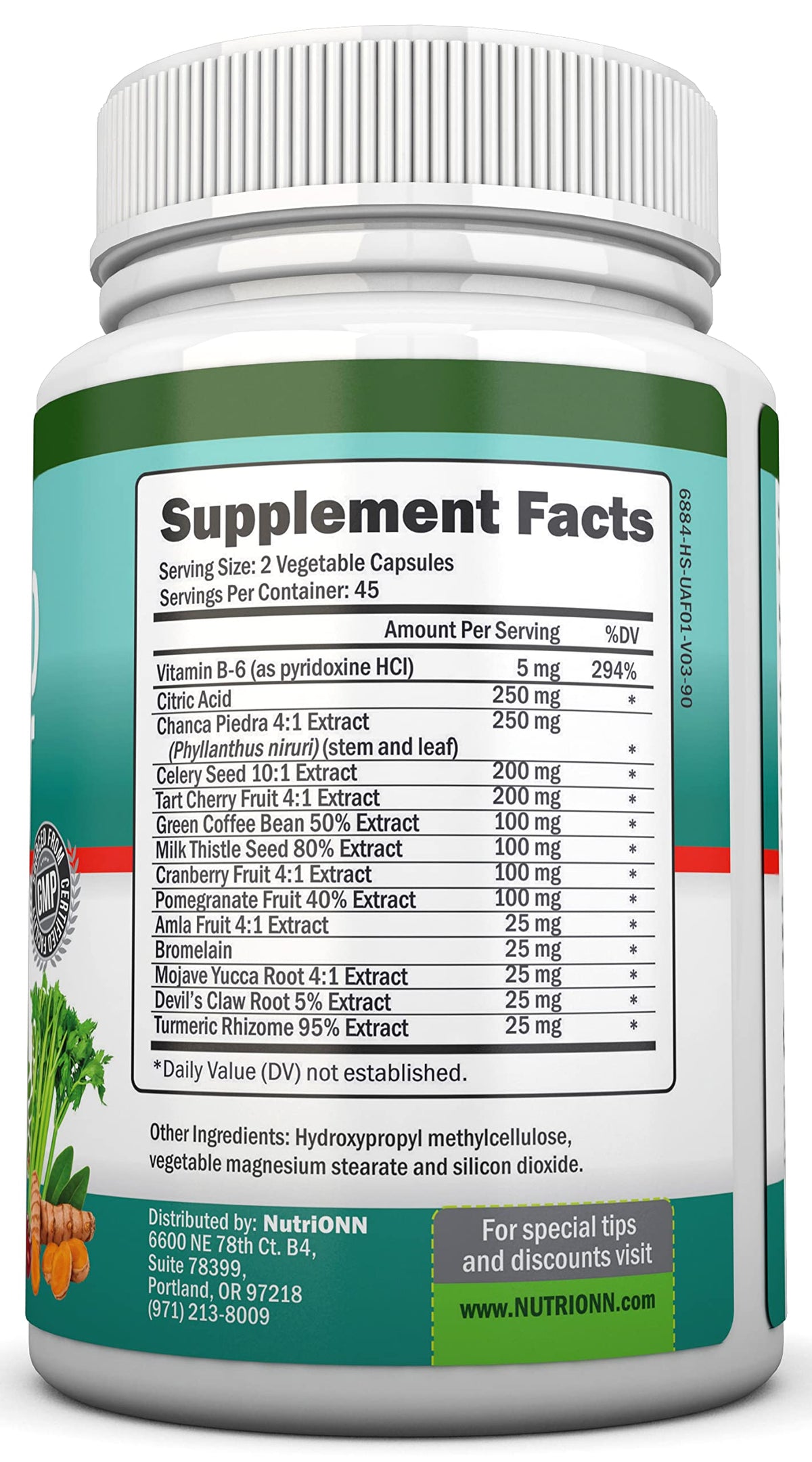 NutriONN Flush Acide Urique 100g sur fond blanc