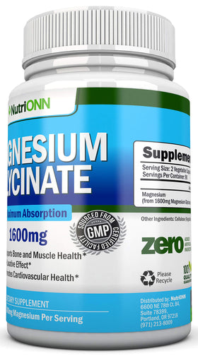 NutriONN Glycinate de Magnésium 180 capsules dans un environnement naturel