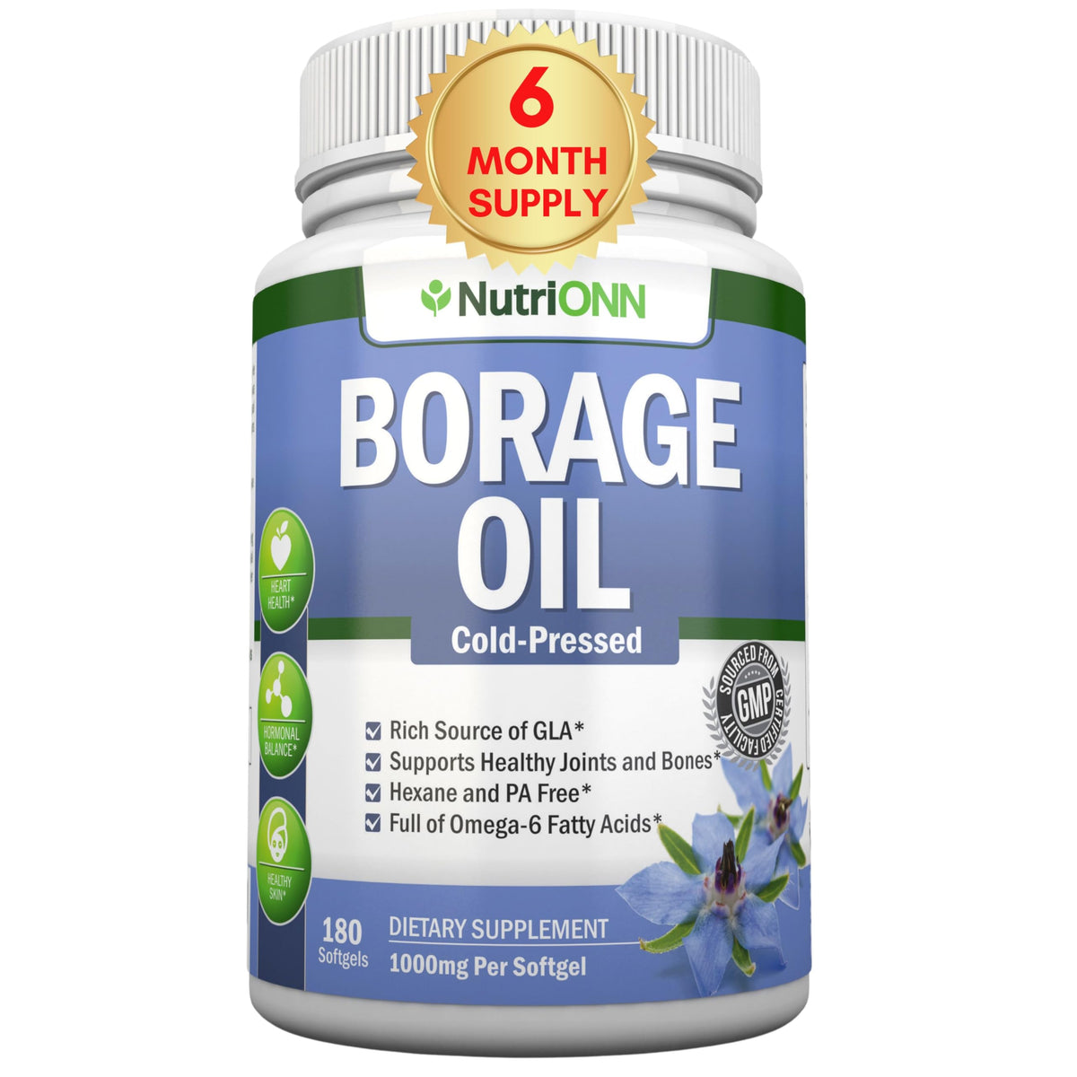 NutriONN Huile de Bourrache 1000 mg gélules molles avant