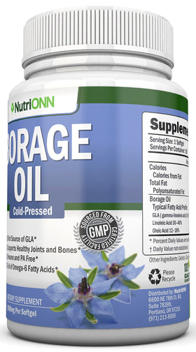 NutriONN Huile de Bourrache 1000 mg gélules molles avec boîte