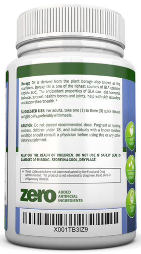 NutriONN Huile de Bourrache 1000 mg gélules molles côté