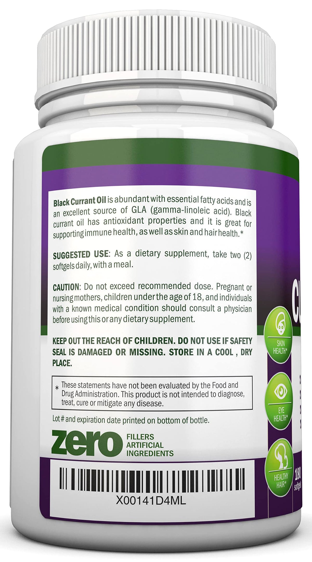 NutriONN Huile de Cassis 1000 mg gélules molles sur fond blanc
