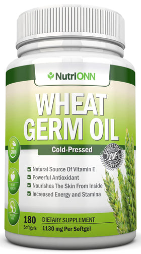 NutriONN Huile de Germe de Blé 1130mg 180 Gélules Softgels vue de face