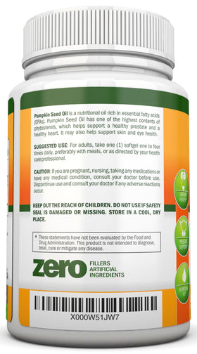 NutriONN Huile de Graines de Citrouille 1000MG 180 Gélules - gélules à l'intérieur