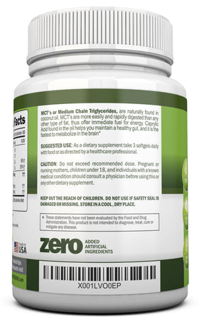 NutriONN Huile MCT capsules sur une table