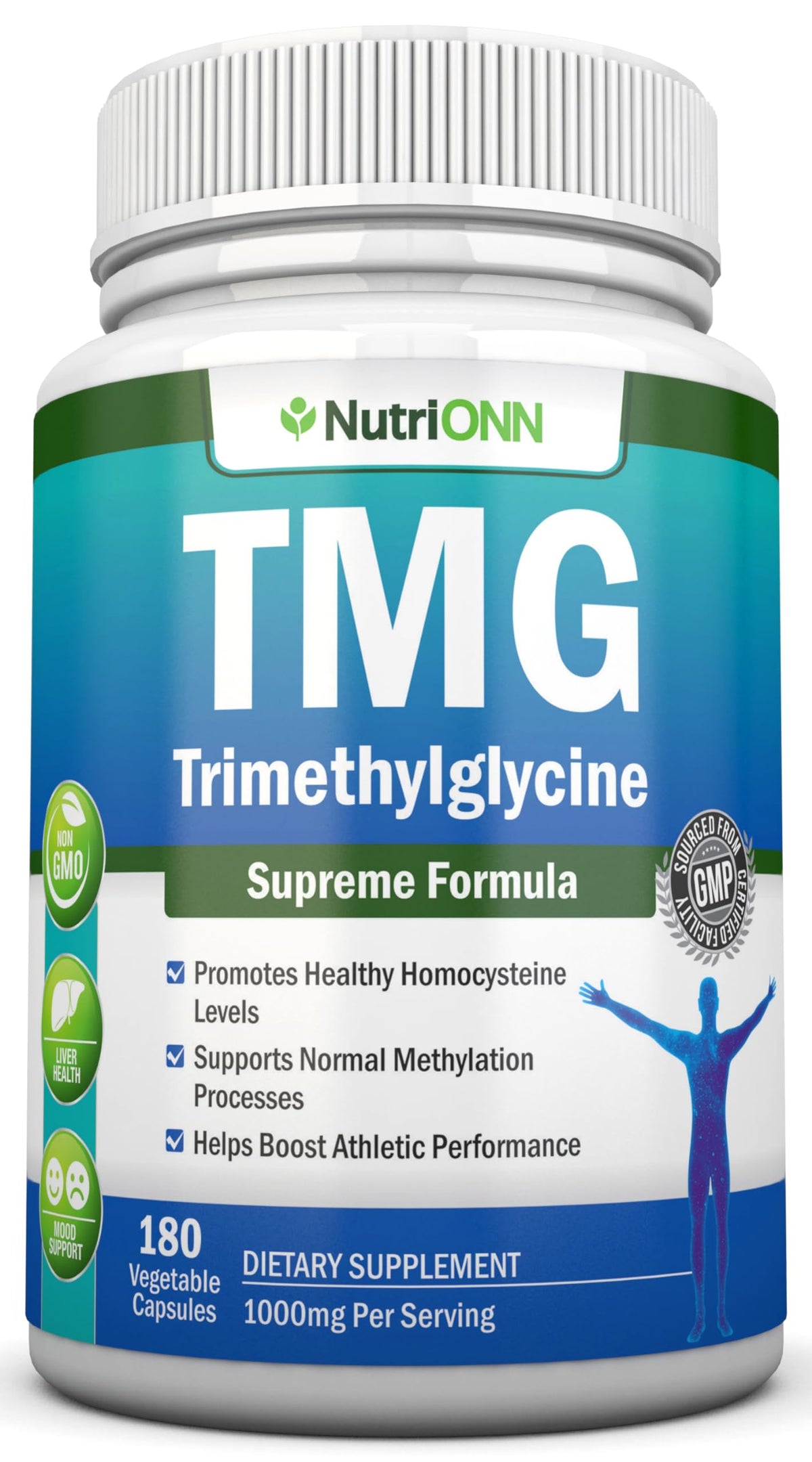 NutriONN Triméthylglycine 1000mg 180 capsules avant