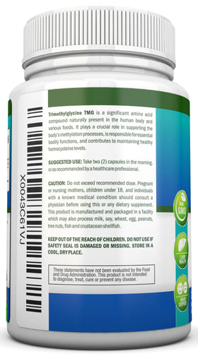 NutriONN Triméthylglycine 1000mg capsules sur fond blanc
