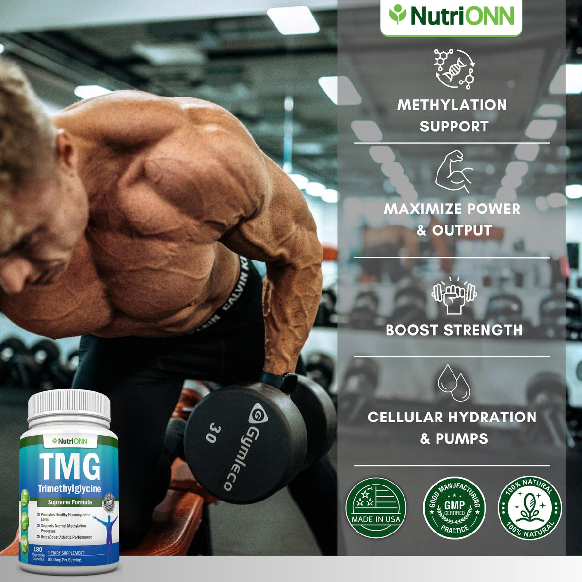 NutriONN Triméthylglycine 1000mg capsules vue de près