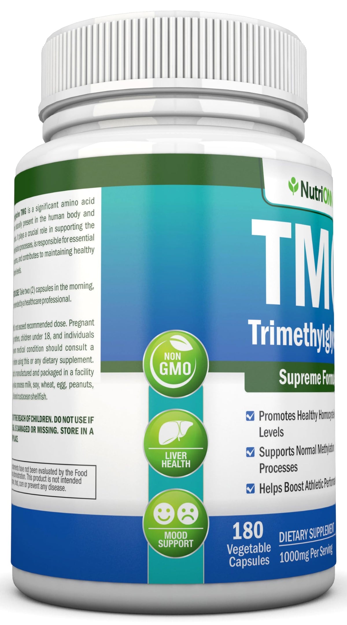 NutriONN Triméthylglycine 180 capsules côté