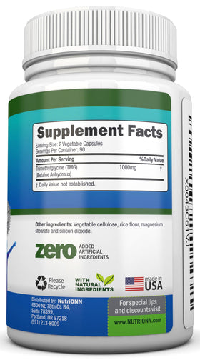 NutriONN Triméthylglycine 180 capsules emballage