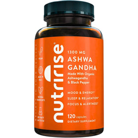NutriRise Ashwagandha Bio 1300mg capsules front view