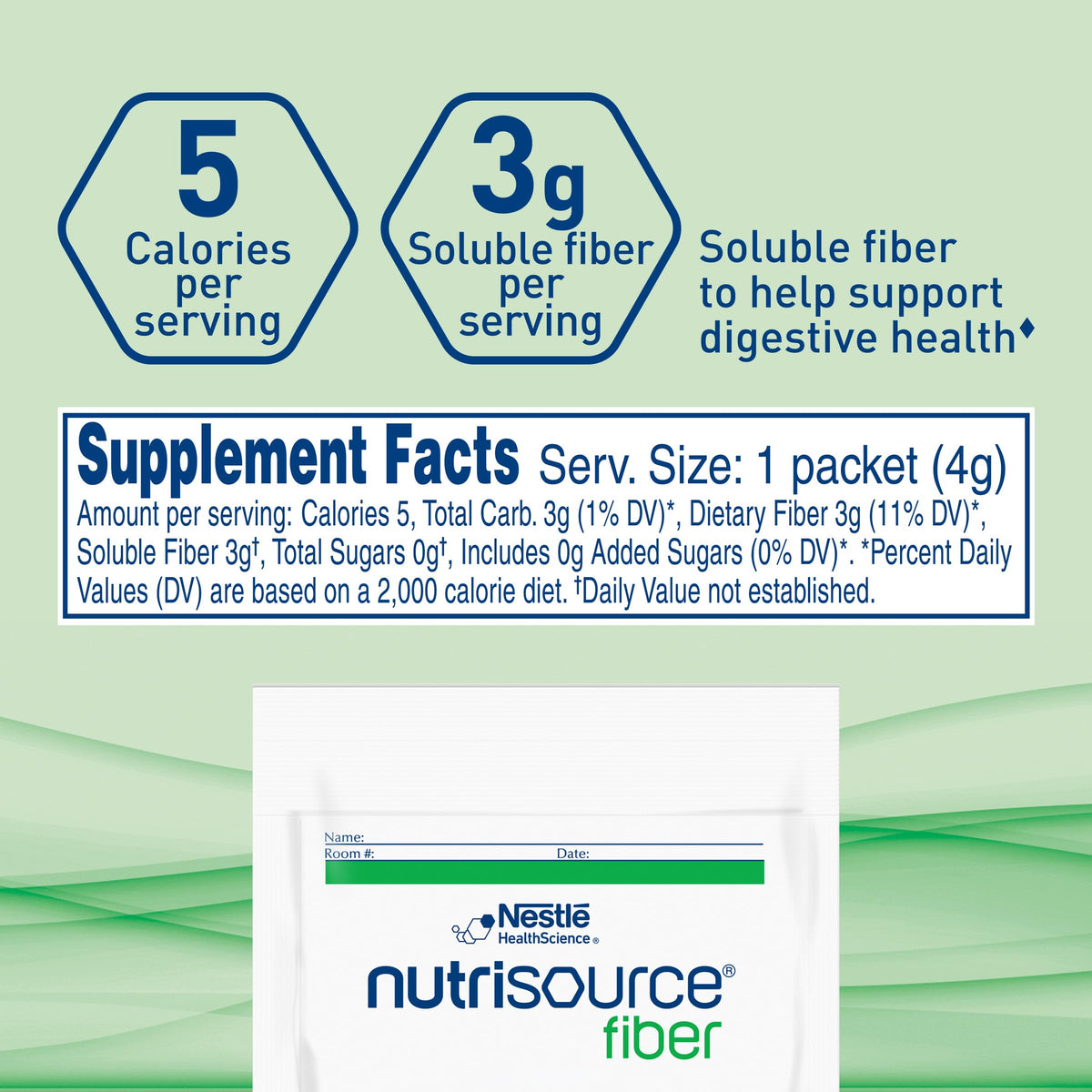 Nutrisource Poudre de Fibre 3g, mélange dans un verre d'eau