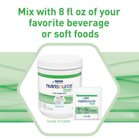 Nutrisource Poudre de Fibre 3g, mesure de poudre sur une cuillère