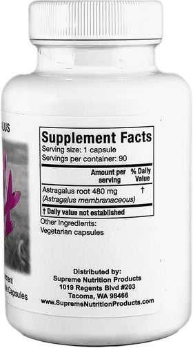 Nutrition Astragalus 90 gélules, vue de côté