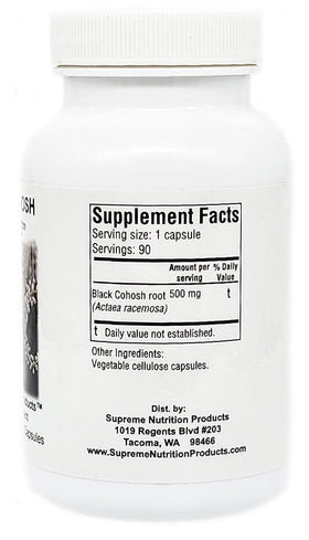 Nutrition Black Cohosh 90 capsules side view