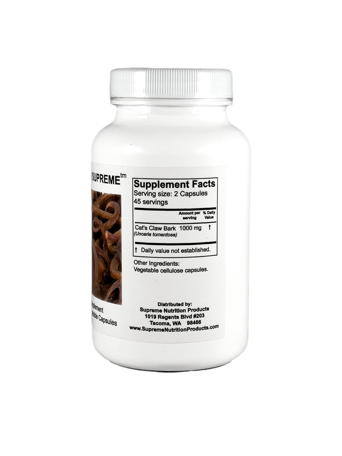 Nutrition Cat's Claw étiquette et informations nutritionnelles