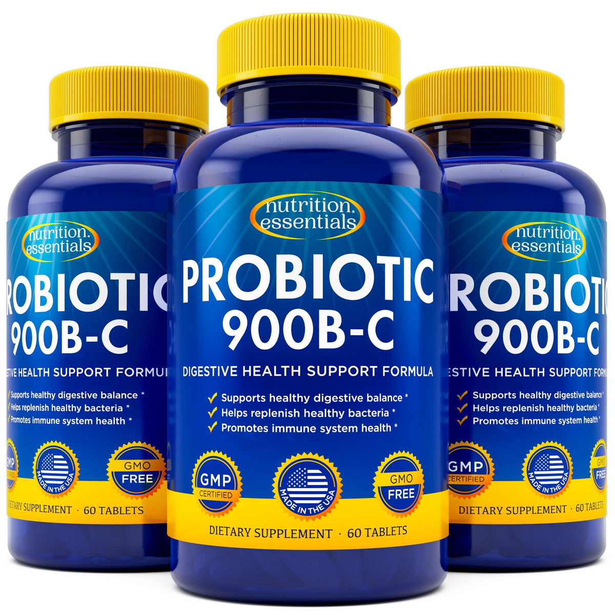 Nutrition Essentials Probiotiques 60 comprimés, vue de face