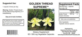 Nutrition Golden Thread 60 capsules, emballage et informations