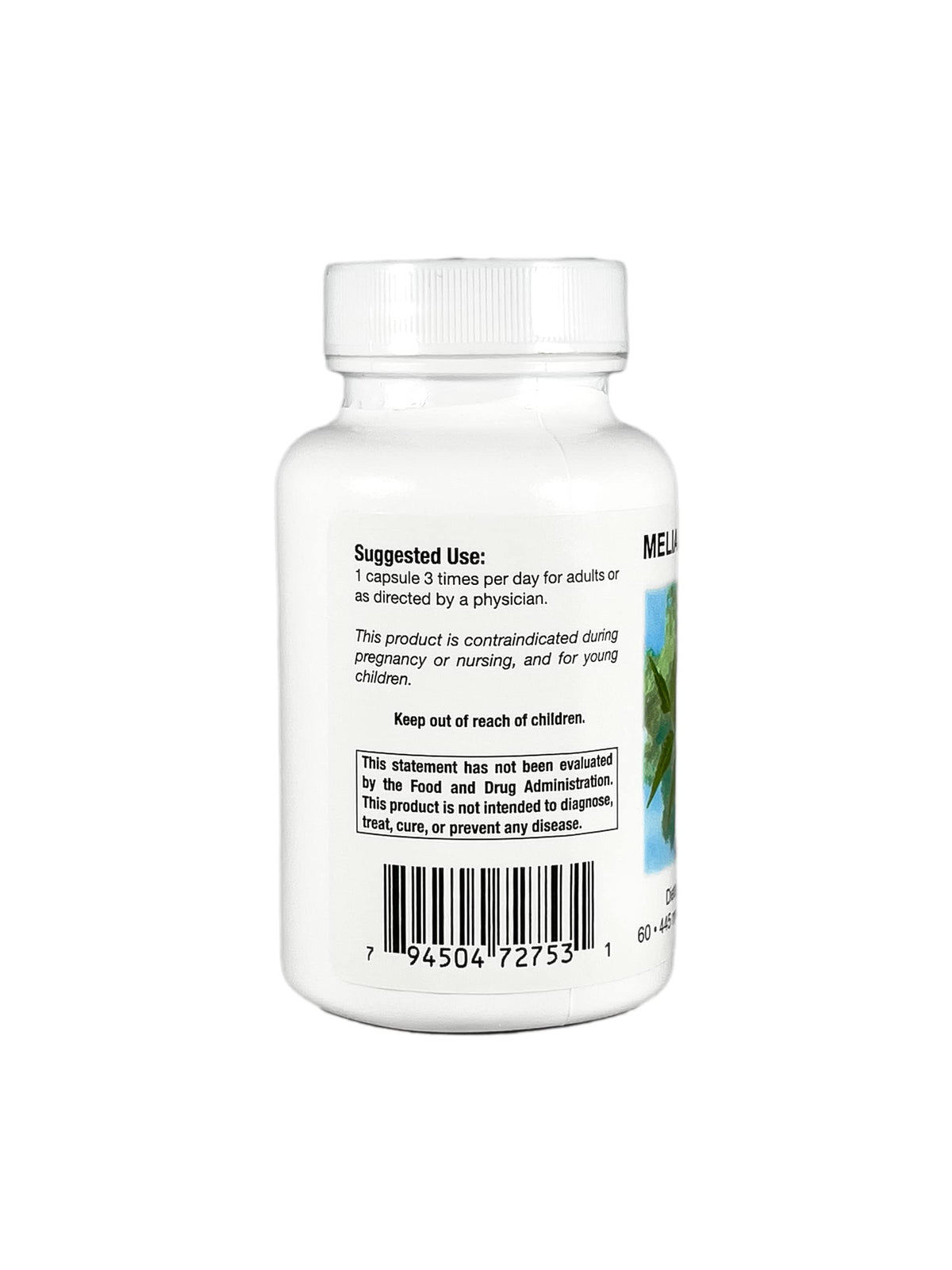 Nutrition Melia capsules de neem avec dosage visible