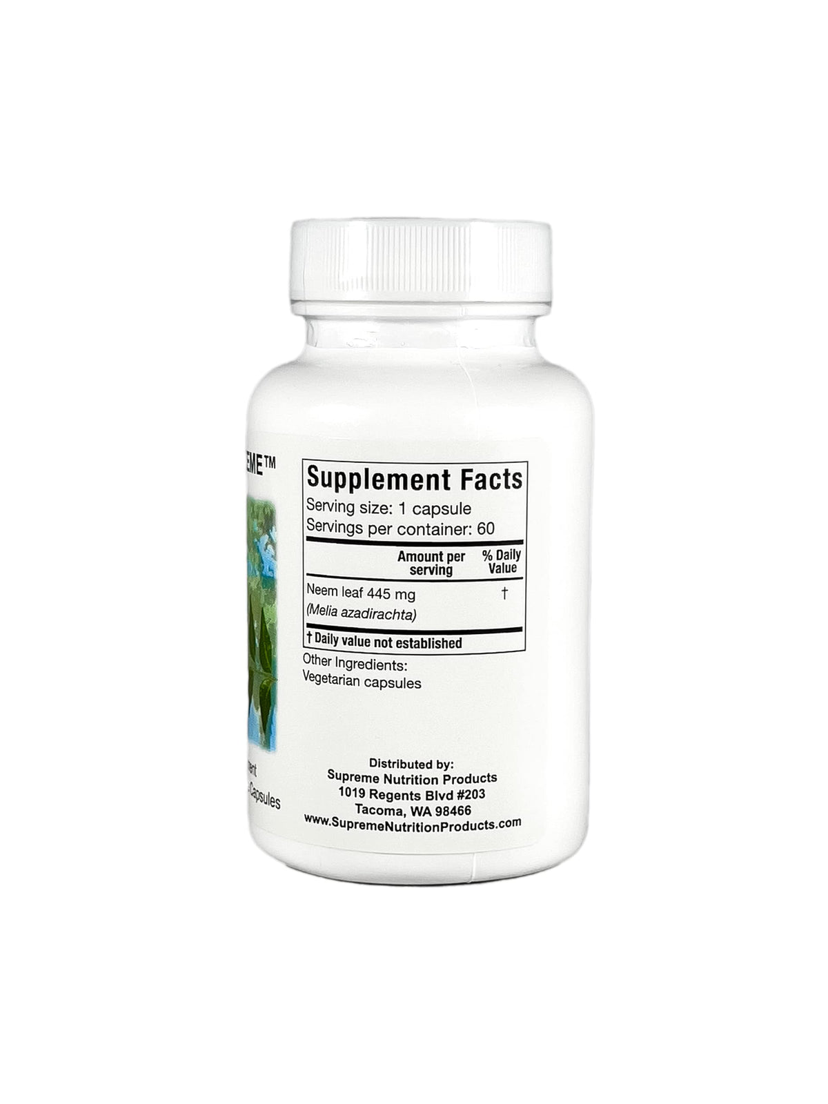 Nutrition Melia emballage des capsules de neem
