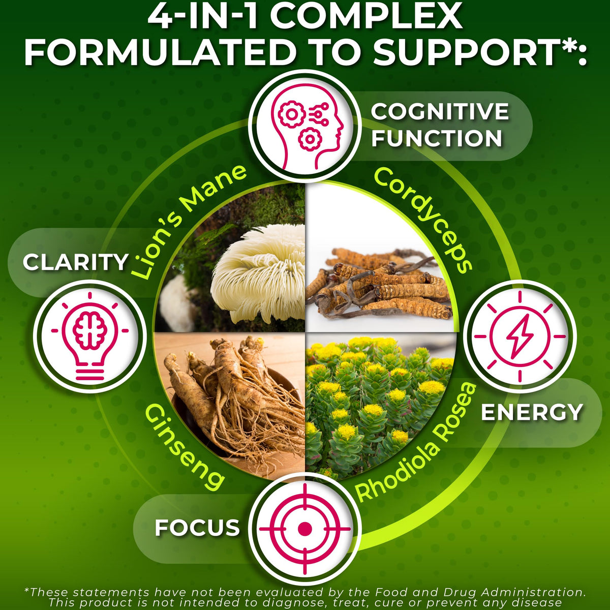 Nutrition Restore capsules de champignon Lion's Mane 700mg avec ingrédients