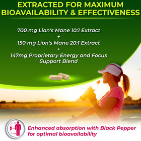 Nutrition Restore capsules de champignon Lion's Mane 700mg ouvertes