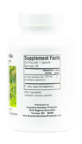 Nutrition Scutellaria capsules avec étiquette et informations