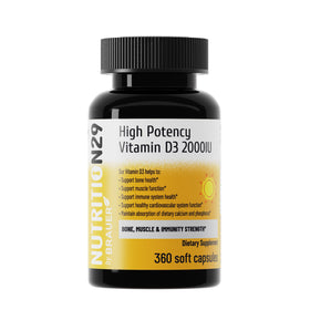 NUTRITION29 Vitamine D3 2000 UI 360 gélules face avant