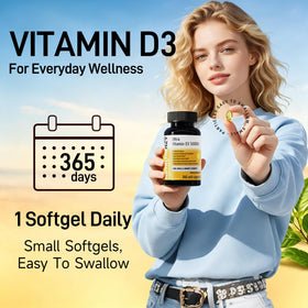 NUTRITION29 Vitamine D3 5000 IU gélules sur fond blanc