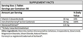 NutritiPure comprimés de fer 18 mg, présentation des comprimés orange